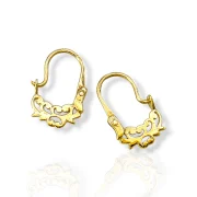 Детски златни обеци кошнички с ажурен дизайн 14K RG13092