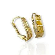 Златни обеци с гравиран геометричен релеф 14K RG13197