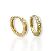 Малки златни халки с блестящи камъни отпред 14K RG11412