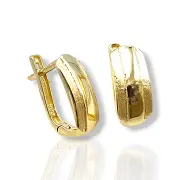 Златни обеци с матова и лъскава ивица 14K RG10830