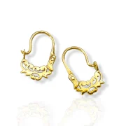 Златни обеци за деца кошнички с фина изработка 14K RG13093