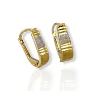 Дамски златни обеци с бяло злато текстура 14K RG13198