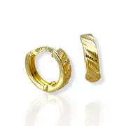 Златни обеци халки с релефни шарки 14K RG11365