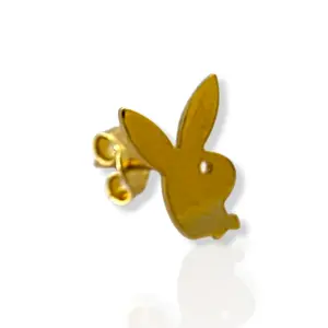 Златни обеци на винт Playboy единични 14K RG13377