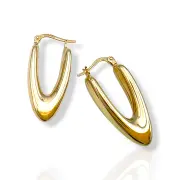 Геометрични златни обеци с капковидна форма и огледален ефект 14K RG11401