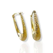 Елегантни висящи обеци с издължена форма диамантирани 14K RG13121