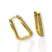 Златни обеци трапецовидна форма с инкрустирани камъни 14K RG12518