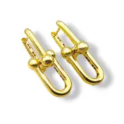 Висящи обеци Tiffany с полирани топчета 14K RG11173