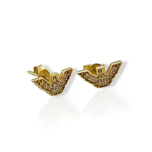 Златни обеци на винт Emporio Armani с циркони 14K RG13380