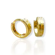 Златни обеци халки с тройни ленти 14K RG11368