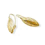 Висящи златни обеци тип бадем издължени 14K RG11350