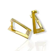 Висящи златни обеци с геометричен триъгълен силует 14K RG12522