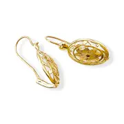 Дамски висящи обеци бадем от жълто злато 14K RG11352