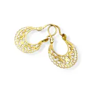 Златни обеци кошници с орнаменти и звезда 14K RG11353