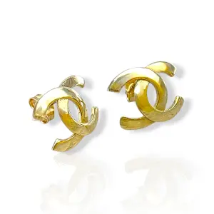 Дамски златни обеци на винт с преплетен модерен дизайн 14K RG13206