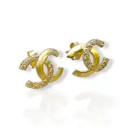 Дамски златни обеци на винт с циркони и преплетен дизайн 14K RG13207