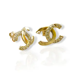 Елегантни златни обеци на винт с овална форма и цирконии 14K RG13209