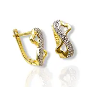 Златни обеци с безкрайност и сърце 14K RG10843