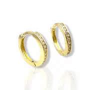 Златни обеци халки с инкрустирани камъни 14K RG10849