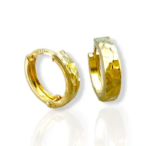 Детски златни обеци халки с мат-гланц контраст 14K RG12500