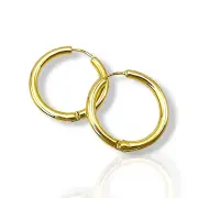 Златни обеци халки с класическа визия 14K RG10871