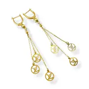 Висящи златни обеци с лого Louis Vuitton 14K RG12895