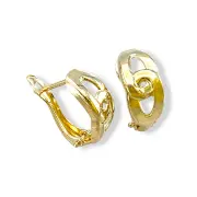 Олекотени златни обеци с овален ажурен дизайн 14K RG12901