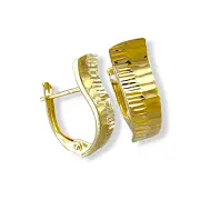 Златни обеци с вълнообразен релефен дизайн 14K RG12903