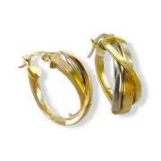 Обемни златни обеци с триизмерен преплетен дизайн 14K RG12905