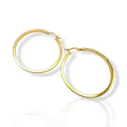 Класически златни обеци халки с квадратен профил 14K RG11794