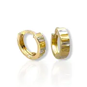Златни обици халки с диамантирана шарка 14K RG11585