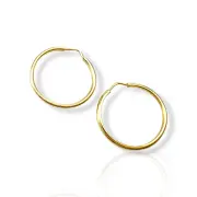 Златни обеци халки от жълто злато полирани 14K RG13365