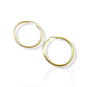 Златни обеци халки от жълто злато полирани 14K RG13365