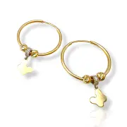 Елегантни златни обеци халки тип Пандора пеперуда 14K RG11796