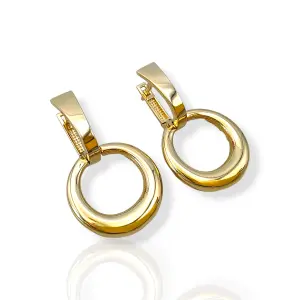 Луксозни златни обеци халки с полирана визия 14K RG11654