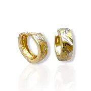 Елегантни златни обици халки с шарка 14K RG11586