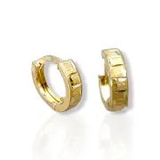 Стилни златни обици халки с диамантирана шарка 14K RG11588