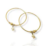 Златни обеци халки тип Пандора пеперуда с циркони14K RG11800