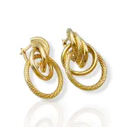 Златни обеци халки луксозен дизайн 14K RG11809