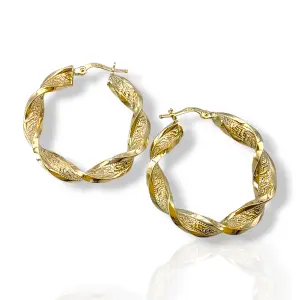 Модерни златни обици халки спираловидни 14K RG11592