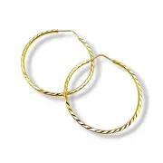 Златни обеци халки гравирани с елегантност 14K RG10907