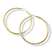 Златни обеци халки гравирани с нежност 14K RG10910