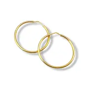 Златни обеци халки класически полирани 14K RG10880