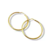 Златни обеци халки класически гладки и леки 14K RG10881