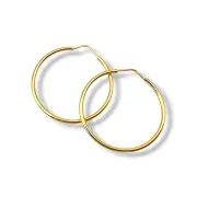 Златни обеци халки класически фини и леки 14K RG10883