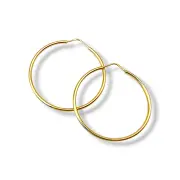 Златни обеци халки класически с фин дизайн 14K RG10885