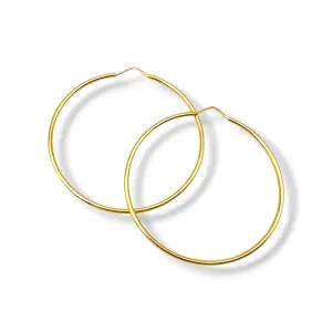 Златни обеци халки класически големи и ефектни 14K RG10888