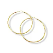 Златни обеци халки класически с фина линия 14K RG10890