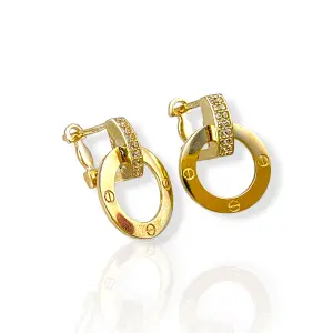 Стилни златни обеци в картие дизайн 14K RG12085