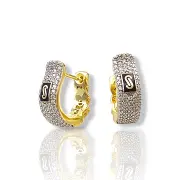 Златни обеци Monaco Chain с паве инкрустация CLASSIC ALTERNATE PAVÉ / PAVÉ LINK 14К RG10951
